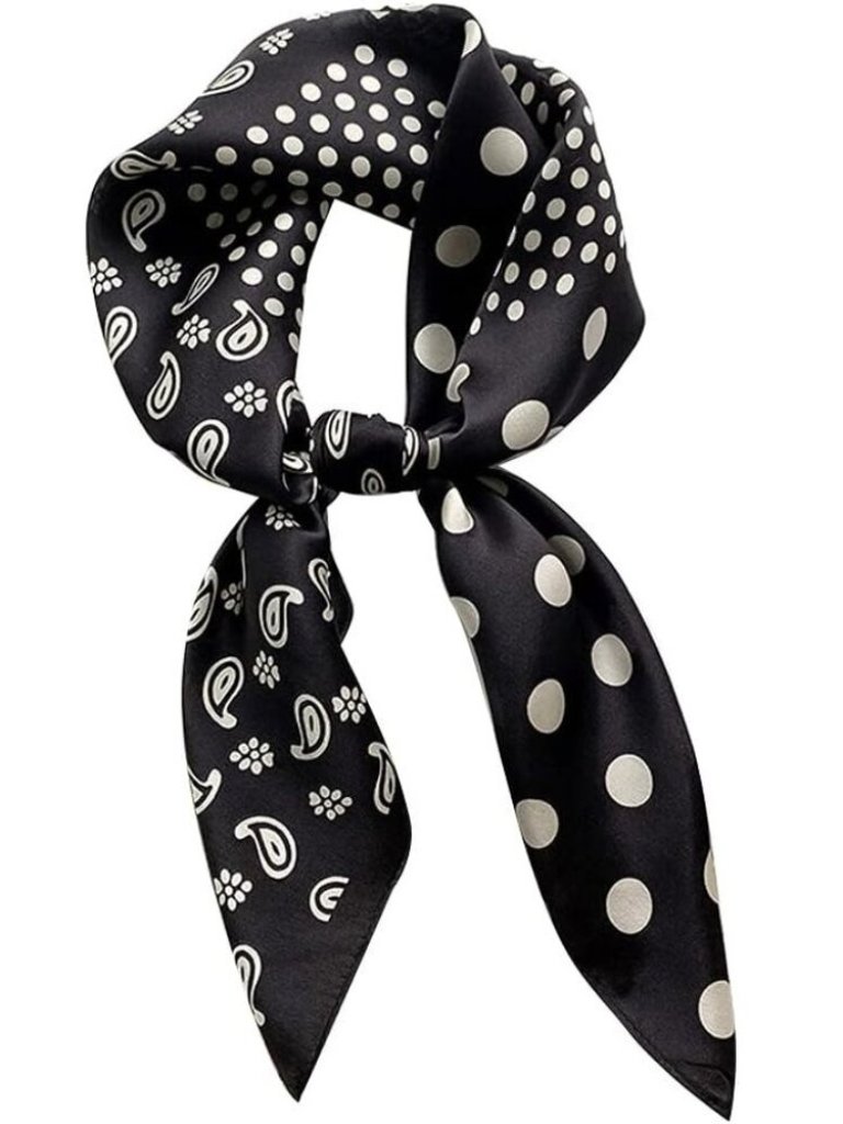 Pure Mulberry Cashew Dot Silk Square Scarf Women Soft Head Neck Scarf Gift Pack